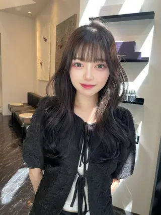 ロング 韓国✖️網紅🖤 パーマYURIYAのヘアスタイル