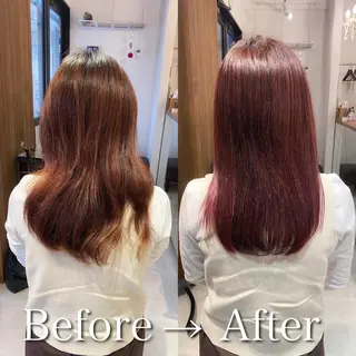 セミロング カラー 髪質改善特化 安東駿介のヘアスタイル