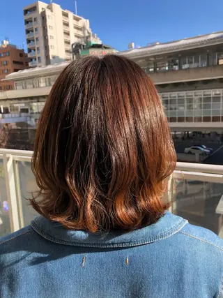 セミロング カラー ヘアアレンジ 美容室sand 横浜のヘアスタイル