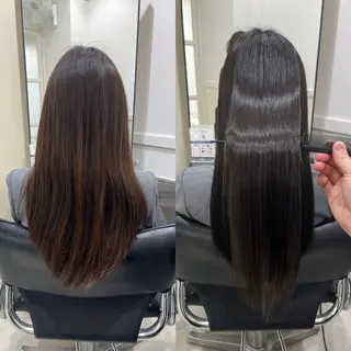ロング レイヤーと縮毛矯正で 飯食ってる人のヘアスタイル