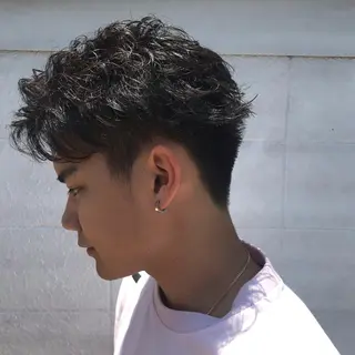 ショート カラー パーマ メンズ ニュアンスパーマ/ レイヤー/茶屋町のヘアスタイル