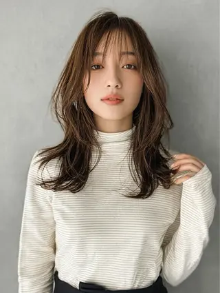 セミロング パーソナルカラー骨格 顔タイプ　川野龍一のヘアスタイル