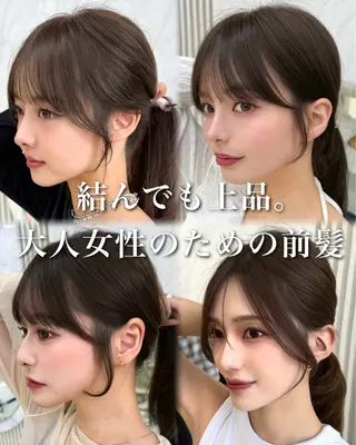 セミロング カラー 似合わせレイヤー/ 透明感カラーのヘアスタイル
