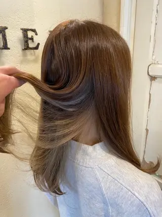 セミロング カラー 髪質改善ヘアケア 艶髪特化/上田のヘアスタイル