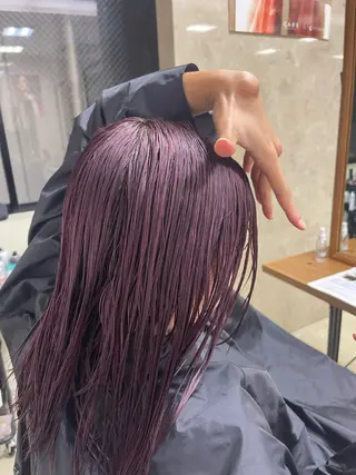セミロング カラー 縮毛・酸性ストレート 特化のヘアスタイル
