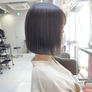 ショート カラー ボブ×艶髪｜ 艶カラー🩶石橋怜大のヘアスタイル