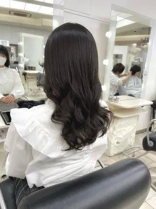 セミロング コテ巻き風パーマ💛 池袋のヘアスタイル
