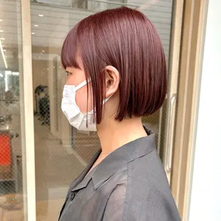 ショート カラー ヘアアレンジ パーマ/暖色/ボブ イワタテ🇰🇷のヘアスタイル
