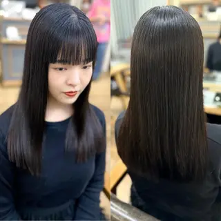 ロング カラー パーマ ヘアアレンジ メンズ キッズ 骨格レイヤーカット 🌿美髪縮毛矯正のヘアスタイル