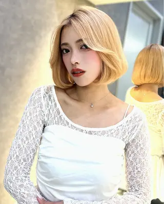ショート 美髪矯正/韓国ヘア/ Haruna🦋のヘアスタイル