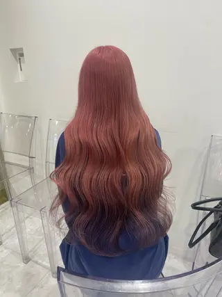 ロング カラー 韓国風艶髪🎀 暖色カラー🤍のヘアスタイル