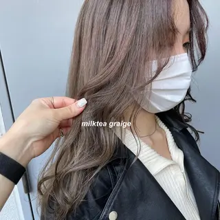 セミロング カラー レイヤーカット 韓国ヘアayameのヘアスタイル