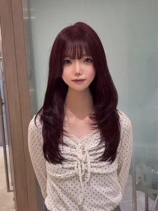 ロング カラー 🩵福岡ブリーチなし レイヤー/紫音🩵のヘアスタイル