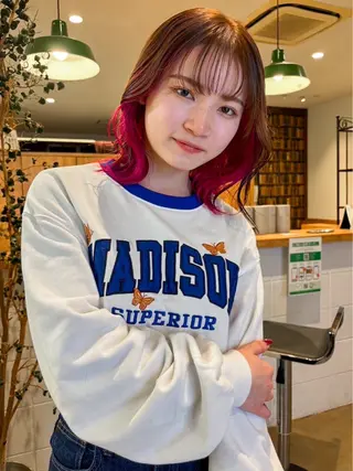 ミディアム カラー ヘアアレンジ ❣️倉敷❣️美髪 カラー能登一成のヘアスタイル