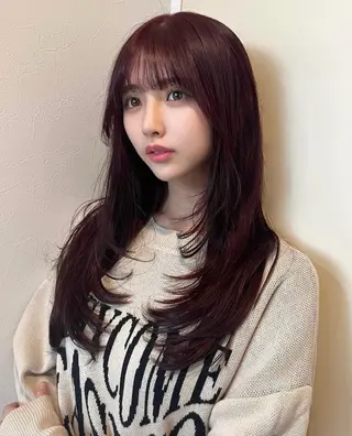 セミロング カラー Ria OSAKA所属・アシスタント yuuのヘアスタイル