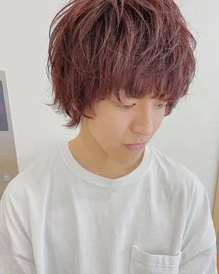 ショート カラー パーマ ヘアアレンジ メンズ キッズ 🫧umu.🫧韓国 /レイヤー/ハッシュのヘアスタイル