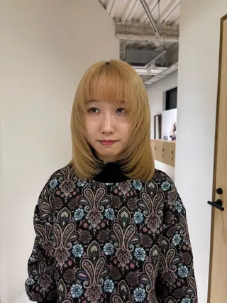 ミディアム 田中 樹奈のヘアスタイル