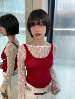ショート rinka/暖色 ボブカットモデルのヘアスタイル