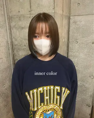 ミディアム カラー 🌱ぱっつとボブカ ット🌱/Ryotaのヘアスタイル