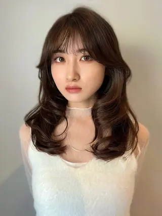 セミロング カラー 韓国技術習得者🩰 narumi🤍のヘアスタイル