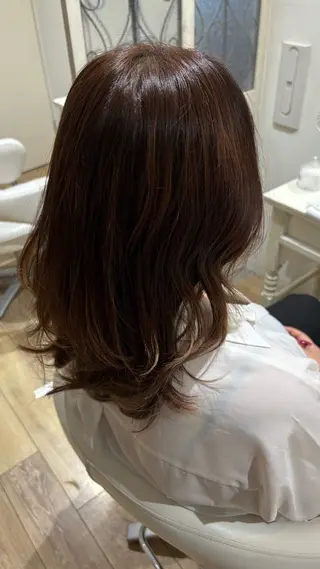 ロング カラー 似合わせ 顔周りYUUGAのヘアスタイル