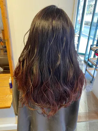 セミロング カラー わかばやし ゆうこのヘアスタイル