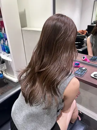 ロング 🤎オリーブカラー× パーマ特化💫森口のヘアスタイル