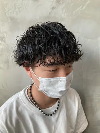 ショート パーマ メンズ 波巻きスパイラルパー マ/シャドウパーマ駿のヘアスタイル