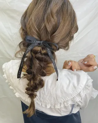 セミロング カラー ヘアアレンジ マツエク・マツパ 透明感カラー🫧ヘア セット🫧松本菜月の眉毛・アイブロウイメージ