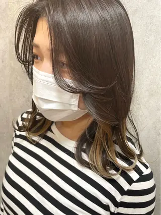 ミディアム カラー sunny side 大名　りょう👸🏼のヘアスタイル