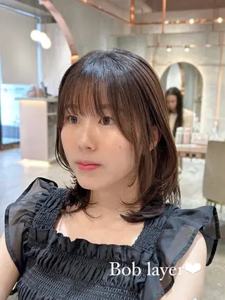 ミディアム ハッシュカット/韓国 レイヤー/カハナのヘアスタイル
