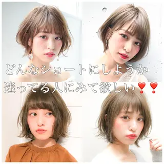 ショート カラー 大人かわいい💍🤍 ボブ/ショートボブのヘアスタイル