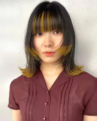 カラー ミディアム 谷岡 沙也佳のヘアスタイル