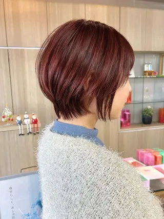 ショート カラー 野田頭 心🌿/ボブ レイヤー/艶カラーのヘアスタイル