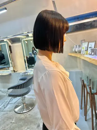 ショート カラー 縮毛矯正×艶髪カラー 髪質改善/三ツ木のヘアスタイル