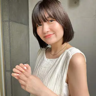 ミディアム カラー 暖色/艶髪/ボブ/ ショート/Ayaのヘアスタイル