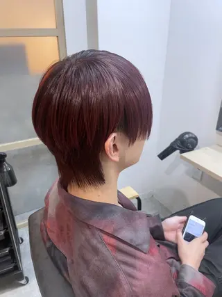 ミディアム カラー メンズ ☁️ケアブリーチ￤ ウルフ￤Shioriのヘアスタイル