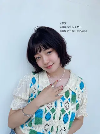 ミディアム カラー ボブ/ミディアム 親しみやすさ/さくらのヘアスタイル
