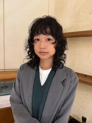 ミディアム 松尾/パーマ/堀江 心斎橋/なんばのヘアスタイル