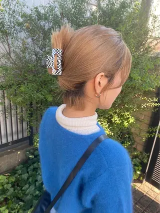 ミディアム カラー ヘアアレンジ レイヤー専門家 ダブルカラー修のヘアスタイル