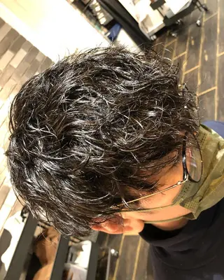 ミディアム カラー 【大人髪】men's パーマ/潤艶髪のヘアスタイル