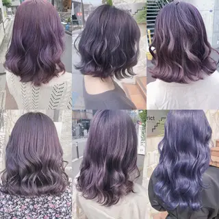 セミロング カラー 💟Chloe原宿店 🩶ハイトーンのヘアスタイル