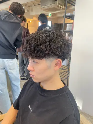 ショート パーマ メンズ メンズパーマ梅田 ・川副史晶のヘアスタイル