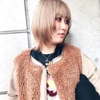 ミディアム カラー 癖毛救済✂️ボブ /髪質改善ストレートのヘアスタイル