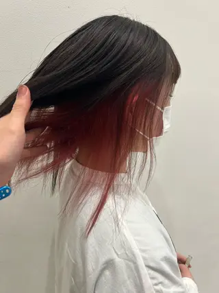 セミロング カラー パーマ ヘアアレンジ 🌈インナーカラー ‘ショウマ’🌈のヘアスタイル