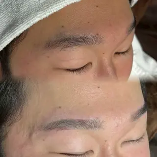 メンズ アイブロウ 韓国風艶髪カラー× 束感まつ毛🎀miuのマツエク・マツパデザイン