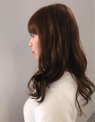 セミロング カラー パーマ 松川 智行のヘアスタイル
