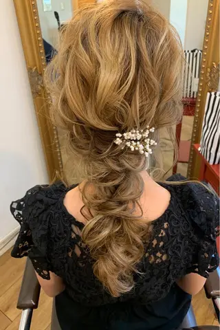 セミロング カラー ヘアアレンジ Aloa透明感ヘア ♡kanami♡のヘアスタイル