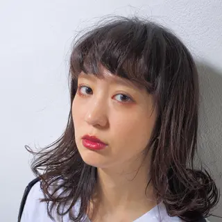 ミディアム パーマ 【白髪ぼかし 専門GBG】自由が丘のヘアスタイル