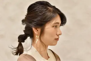 セミロング ヘアアレンジ fuchigami suzunoのヘアスタイル